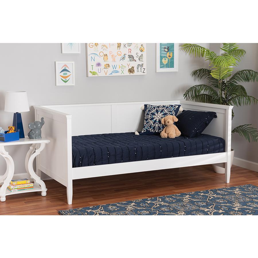 Baxton Studio Viva Classic and Traditional White Finished Wood Twin Size Daybed. Picture 8