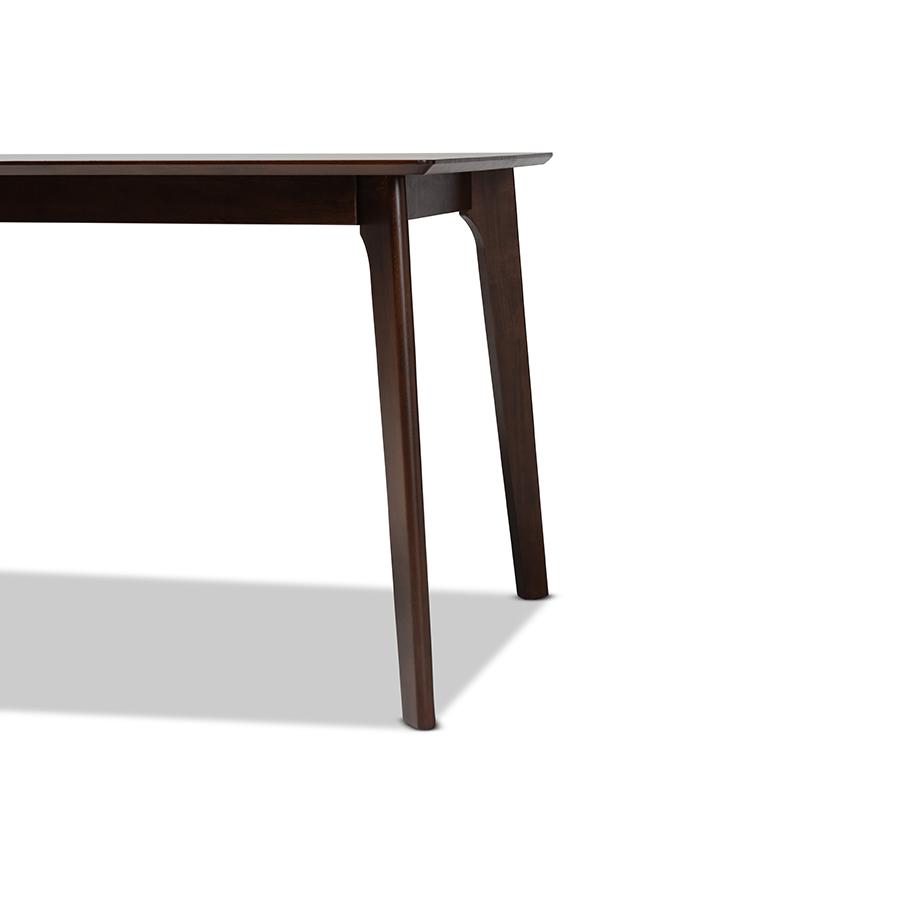 Seneca Modern and Contemporary Dark Brown Finished Wood Dining Table. Picture 4