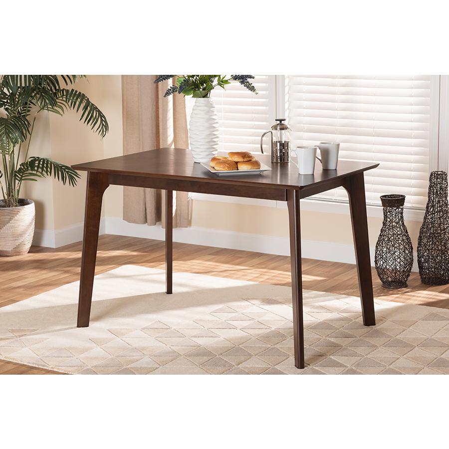 Seneca Modern and Contemporary Dark Brown Finished Wood Dining Table. Picture 7