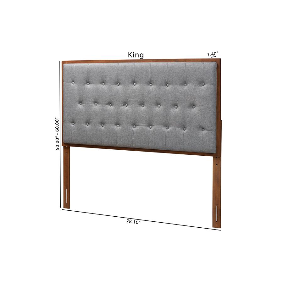 Walnut Brown Finished Wood King size Headboard. Picture 8