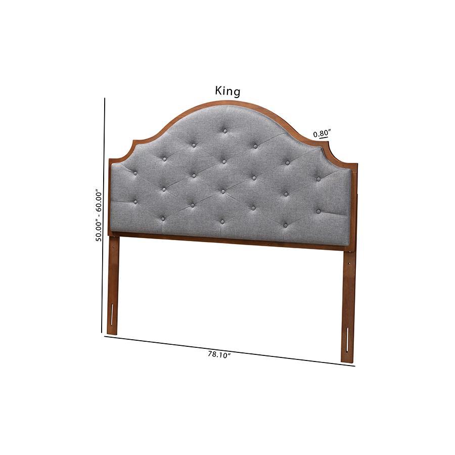 Walnut Brown Finished Wood King Size Headboard. Picture 8