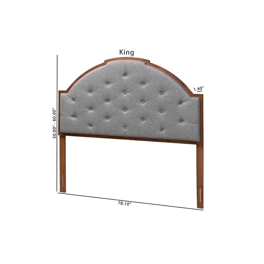 Walnut Brown Finished Wood King Size Headboard. Picture 8