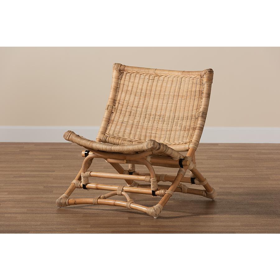 Bohemian Natural Brown Antique Rattan Foldable Lounge Chair. Picture 10