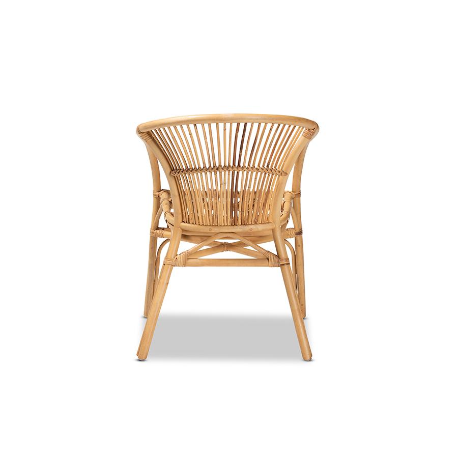 Baxton Studio Murai Modern Bohemian Natural Brown Rattan Dining Chair. Picture 4