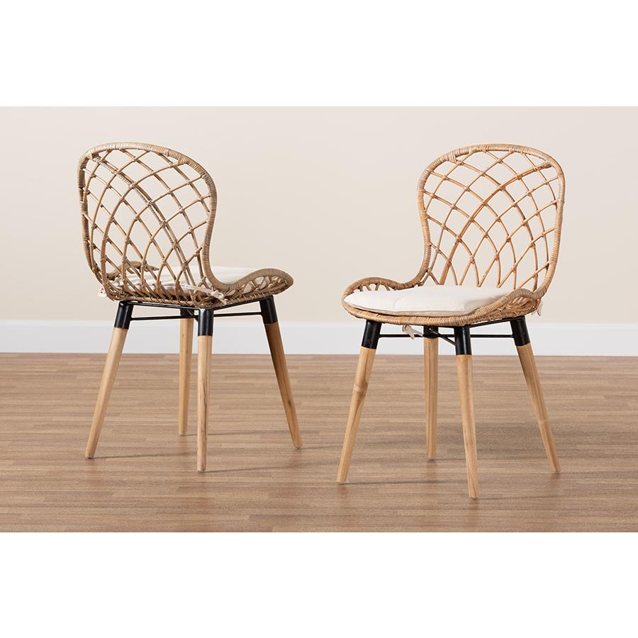 Greywashed Rattan 2-Piece Dining Chair Set. Picture 8