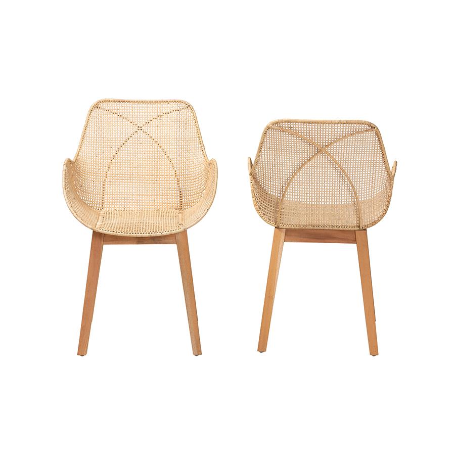 Rattan 2-Piece Dining Chair Set. Picture 2