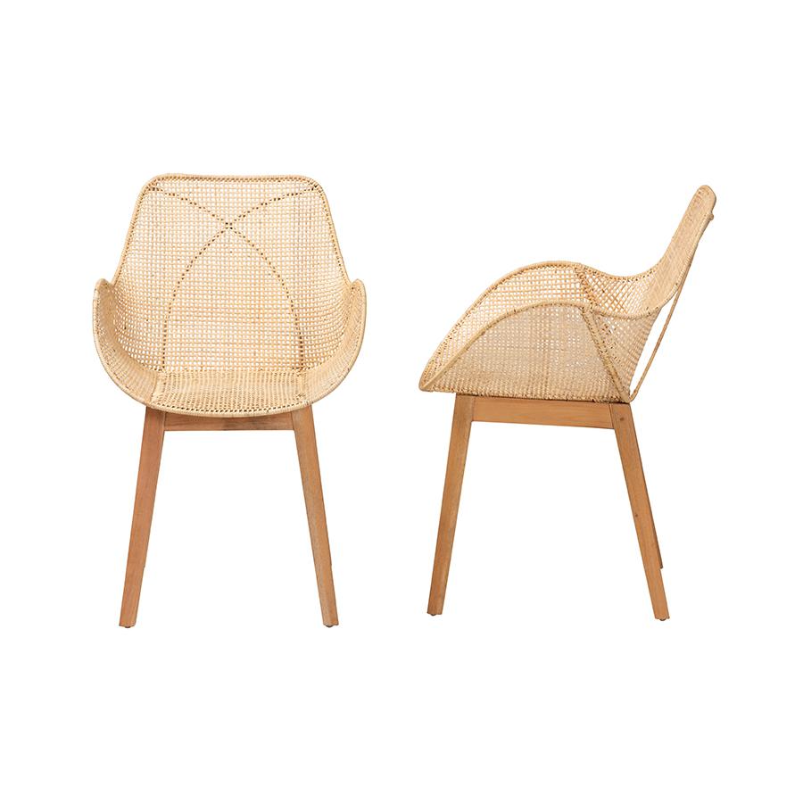 Rattan 2-Piece Dining Chair Set. Picture 3