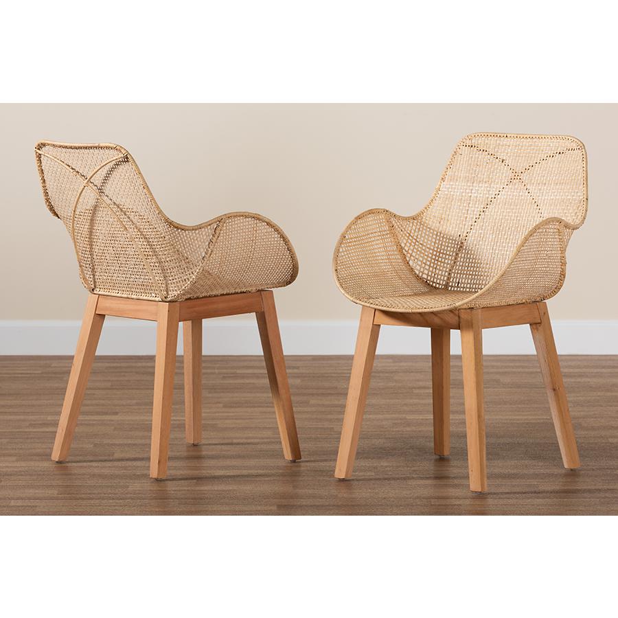 Rattan 2-Piece Dining Chair Set. Picture 8
