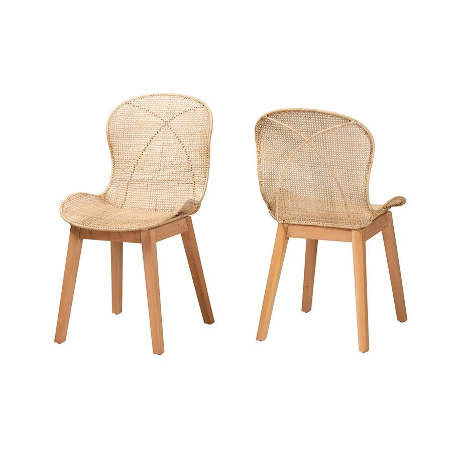 Rattan 2-Piece Dining Chair Set. Picture 1
