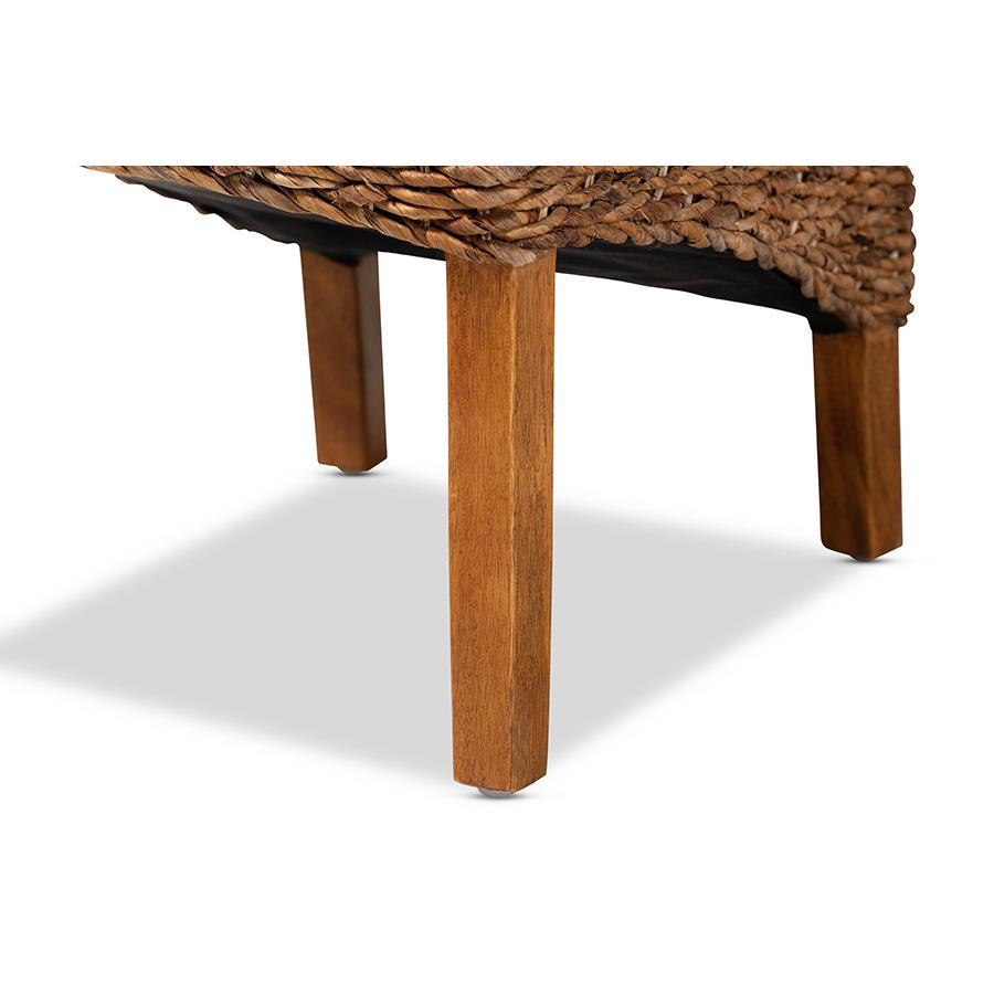 Baxton Studio Trianna Rustic Transitional Natural Abaca and Brown Finished Wood Dining Chair. Picture 6