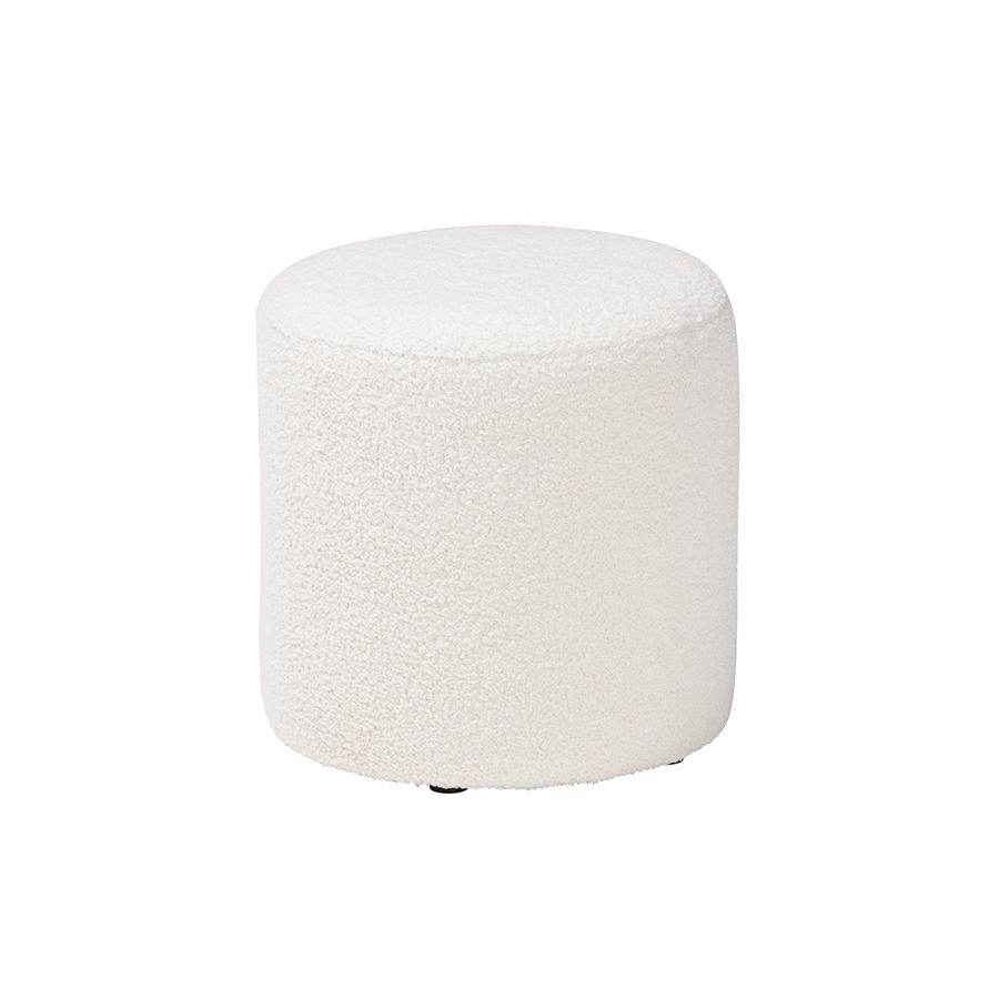 Baxton Studio Tori Modern and Contemporary Ivory Boucle Upholstered Ottoman. Picture 1