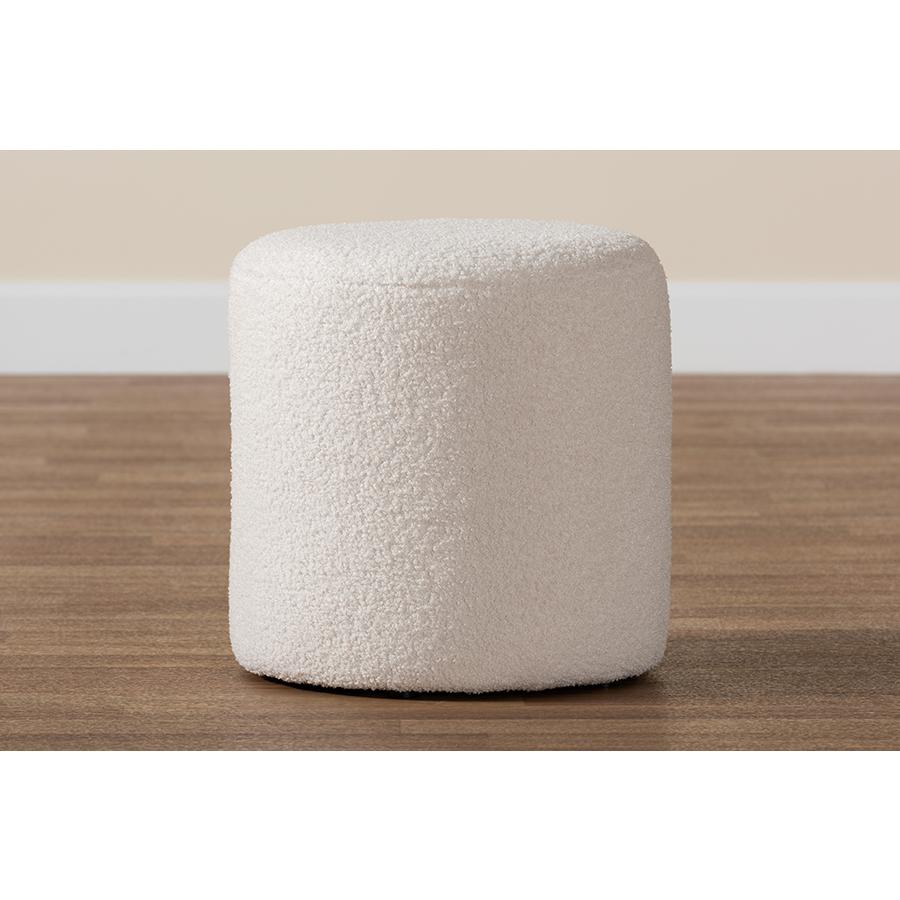 Baxton Studio Tori Modern and Contemporary Ivory Boucle Upholstered Ottoman. Picture 5