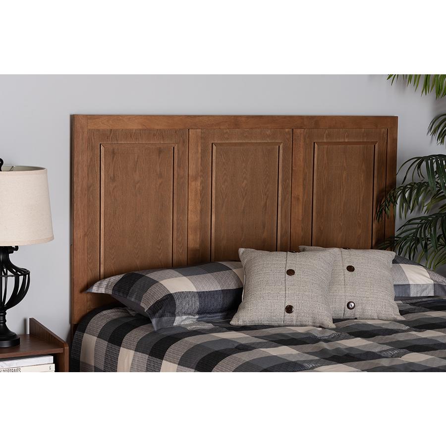 Giordano Classic and Traditional Ash Walnut Finished Wood Full Size Headboard. Picture 5