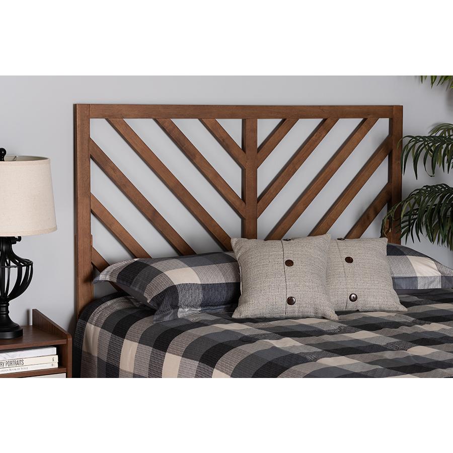 Belisma Modern and Contemporary Ash Walnut Finished Wood Queen Size Headboard. Picture 5