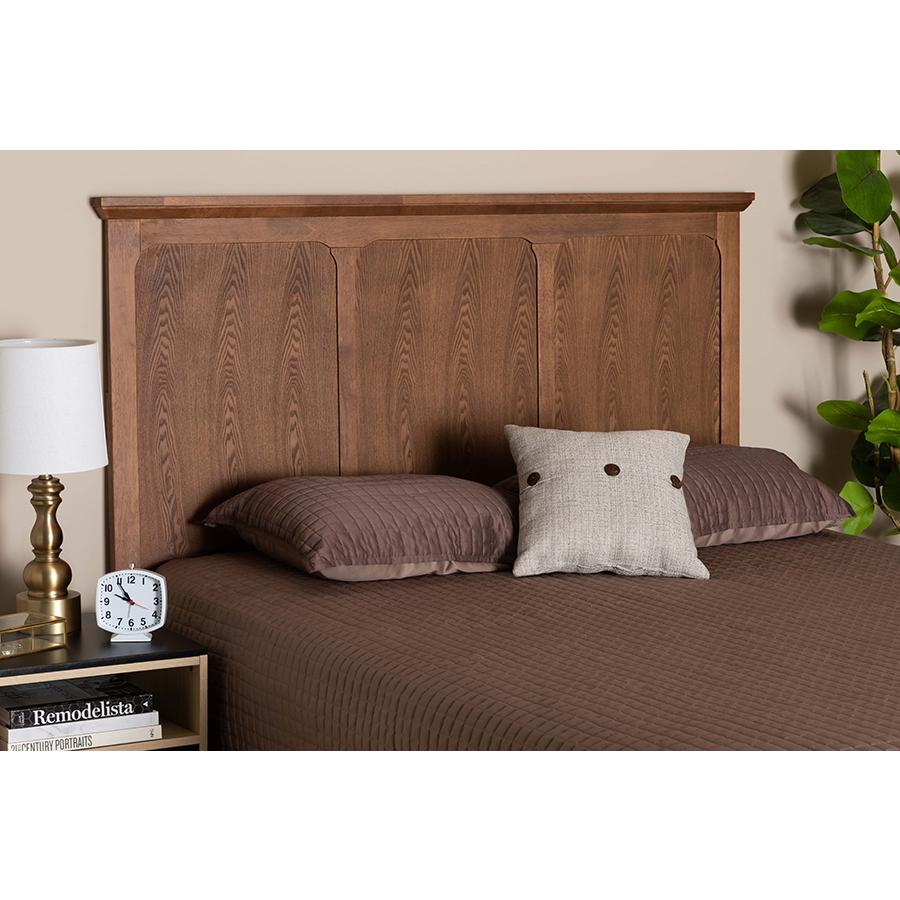 Alarice Classic and Traditional Ash Walnut Finished Wood Queen Size Headboard. Picture 5