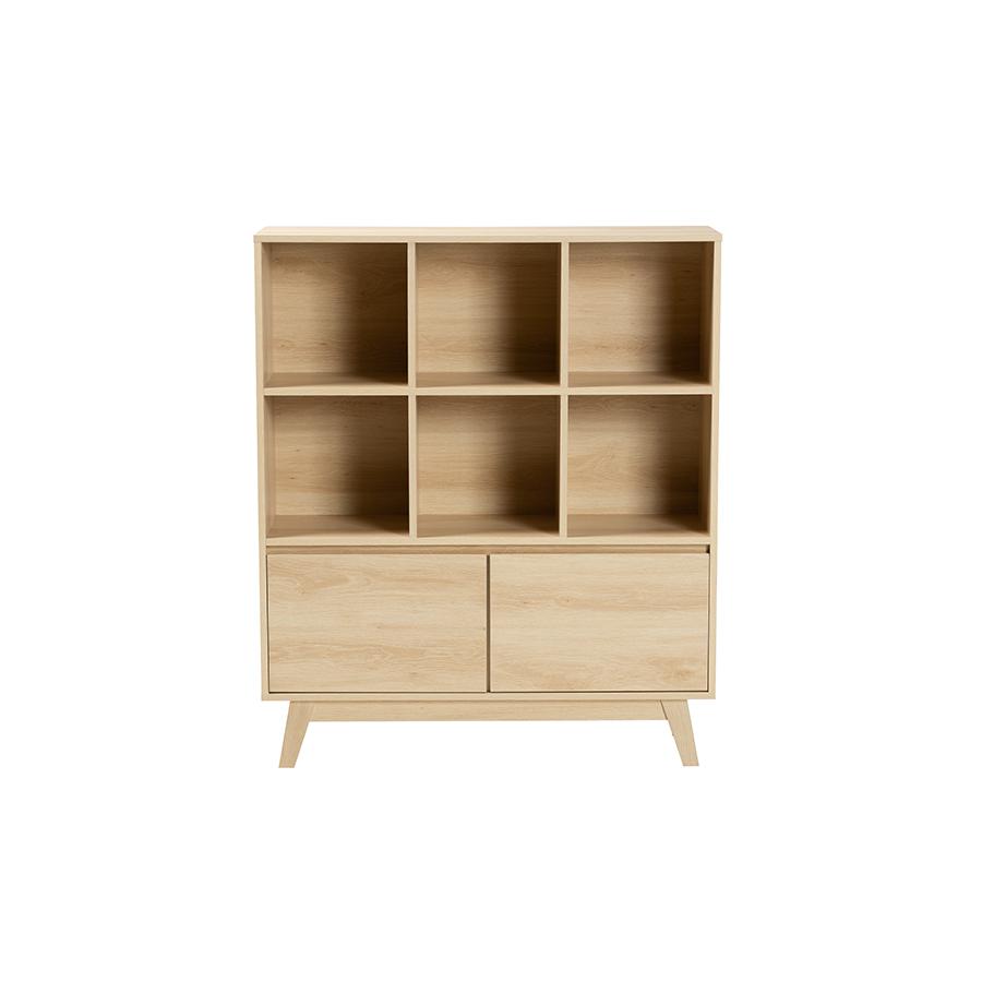 Baxton Studio Danina Japandi Oak Brown Finished Wood Bookshelf. Picture 3