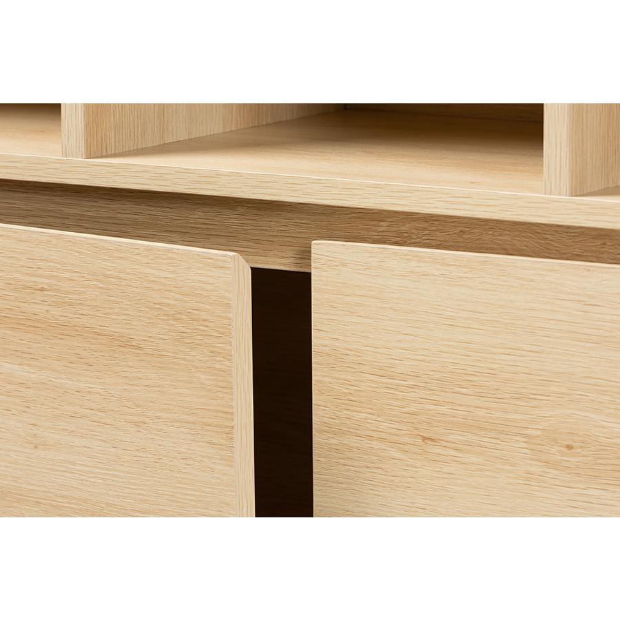 Baxton Studio Danina Japandi Oak Brown Finished Wood Bookshelf. Picture 5