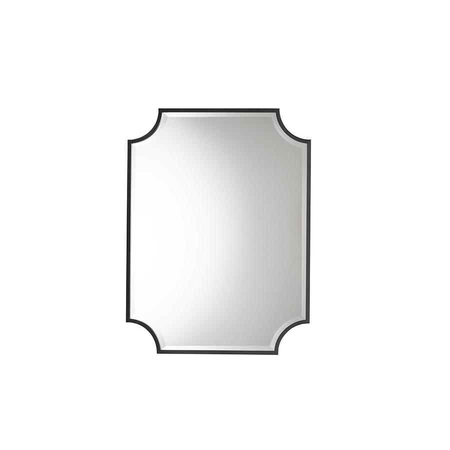 Baxton Studio Parcenet Modern Black Finished Metal Accent Wall Mirror. Picture 1