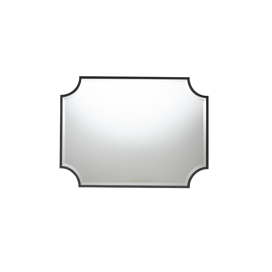 Baxton Studio Parcenet Modern Black Finished Metal Accent Wall Mirror. Picture 2