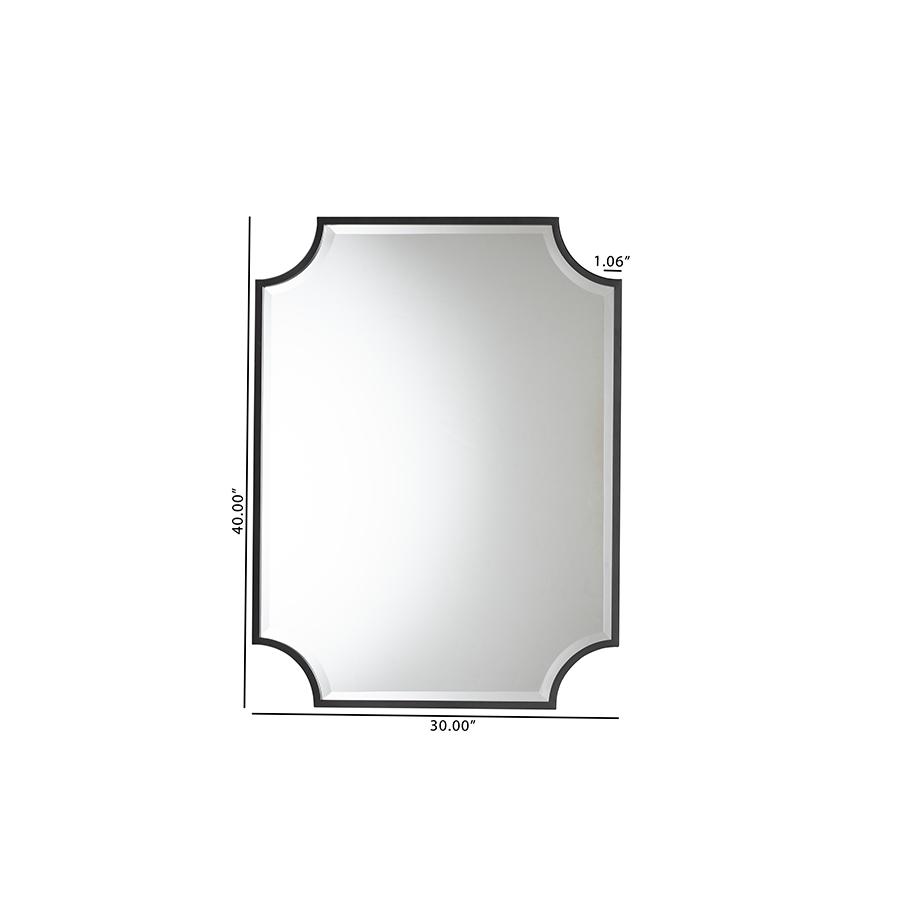 Baxton Studio Parcenet Modern Black Finished Metal Accent Wall Mirror. Picture 5