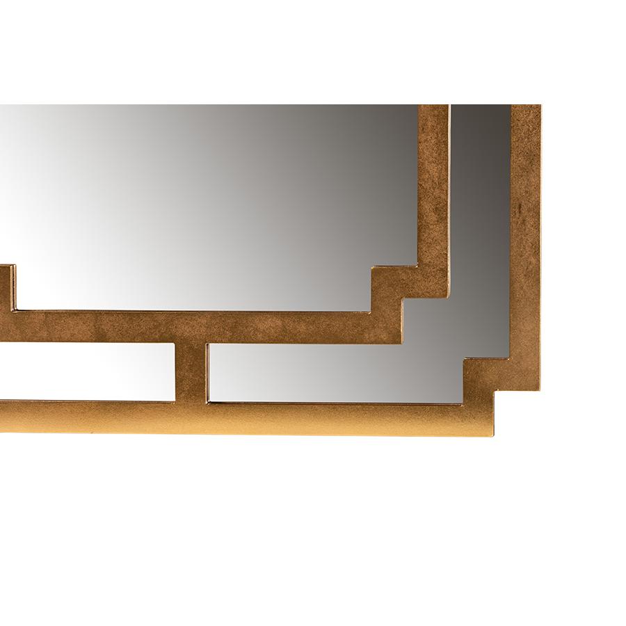Dayana Modern and Contemporary Antique Gold Finished Wood Accent Wall Mirror. Picture 2