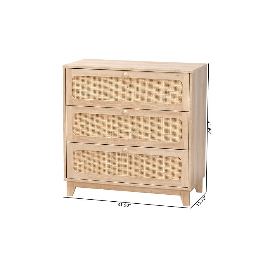 Natural Rattan 3-Drawer Storage Cabinet. Picture 10