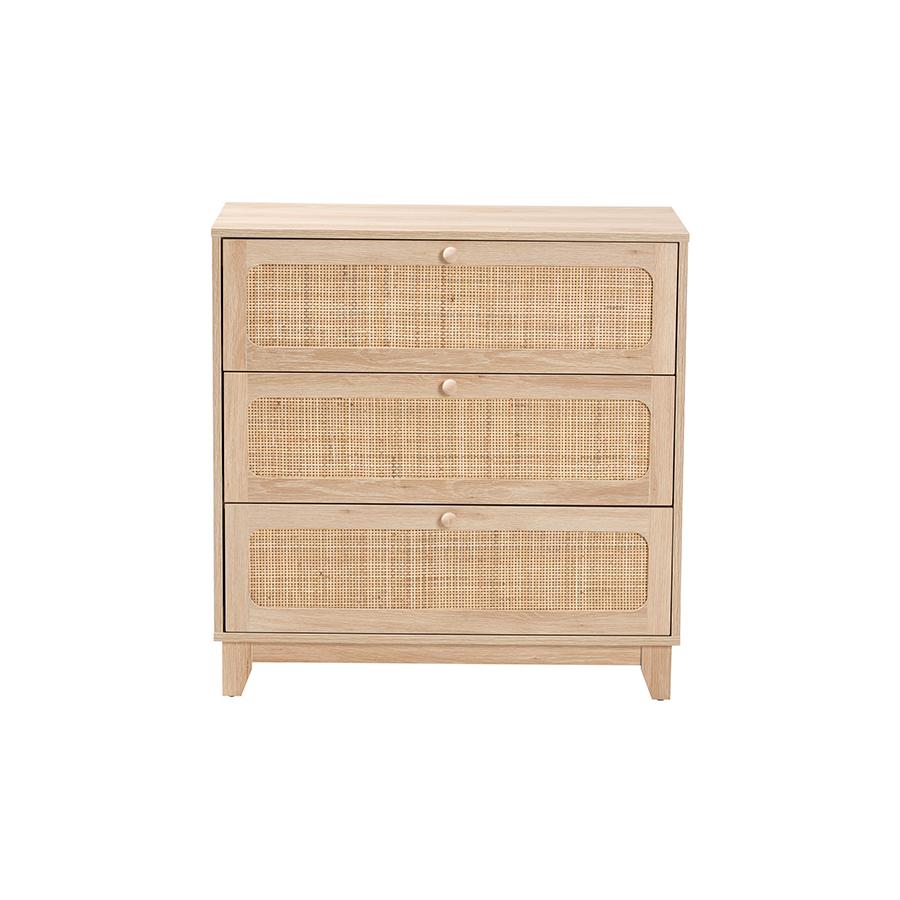 Natural Rattan 3-Drawer Storage Cabinet. Picture 3