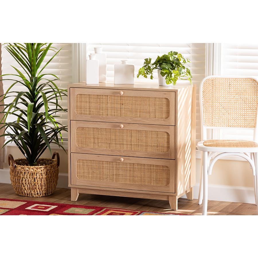 Natural Rattan 3-Drawer Storage Cabinet. Picture 8