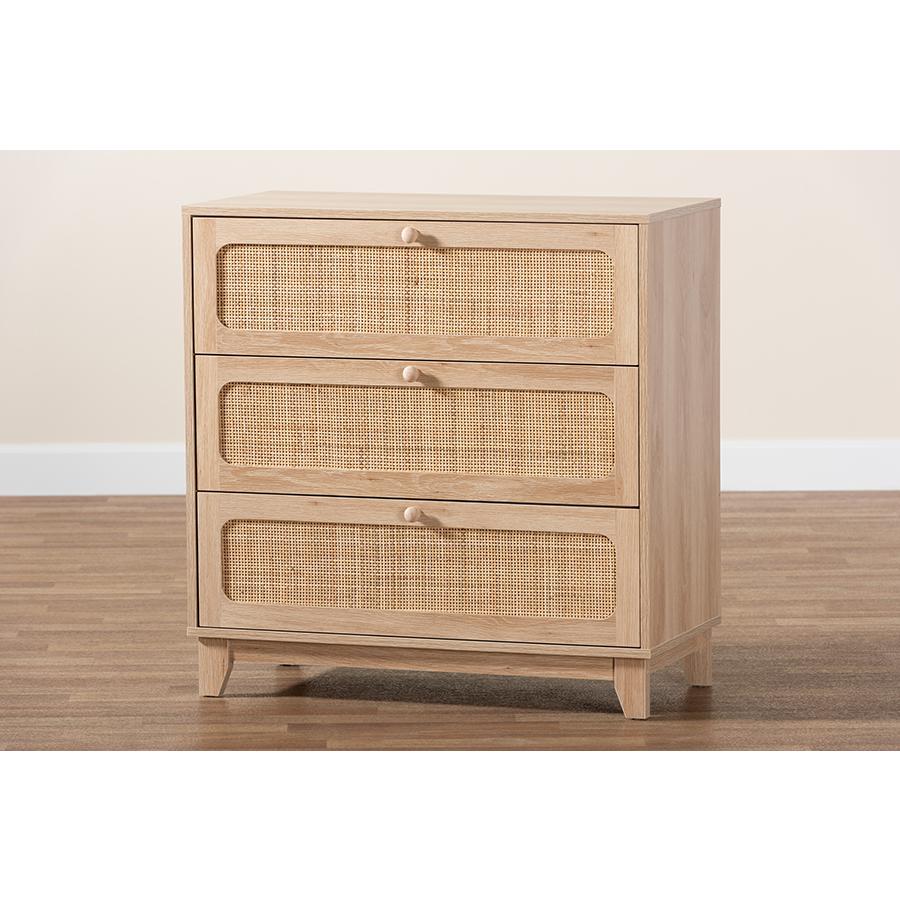 Natural Rattan 3-Drawer Storage Cabinet. Picture 9
