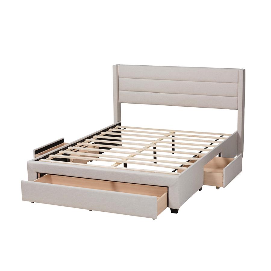 Dark Brown Finished Wood Full Size 3-Drawer Storage Platform Bed. Picture 5