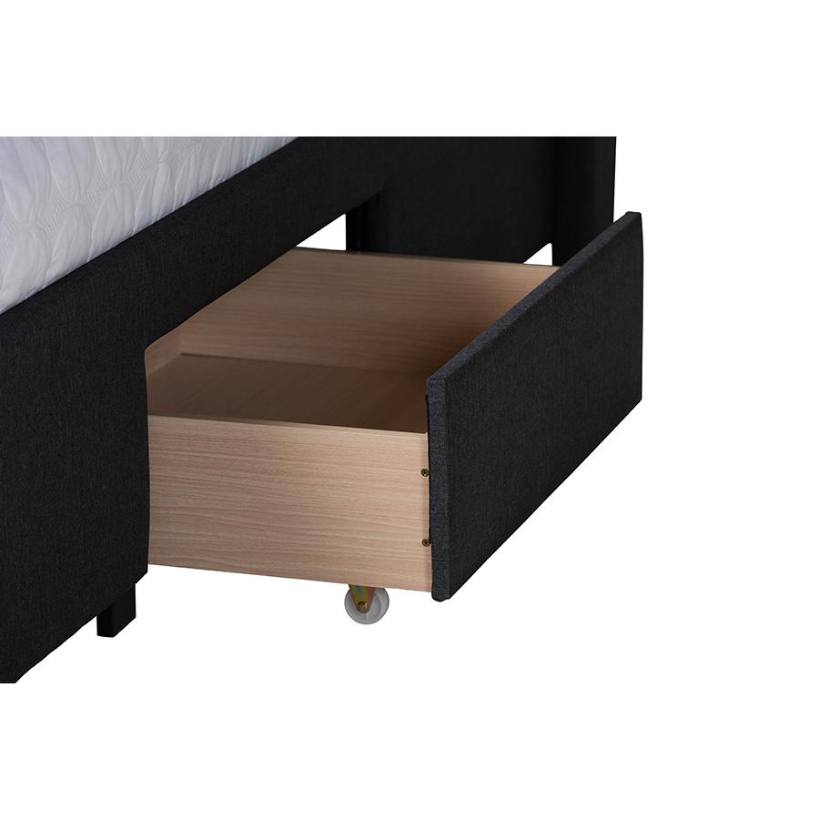 Dark Brown Finished Wood Full Size 3-Drawer Storage Platform Bed. Picture 7