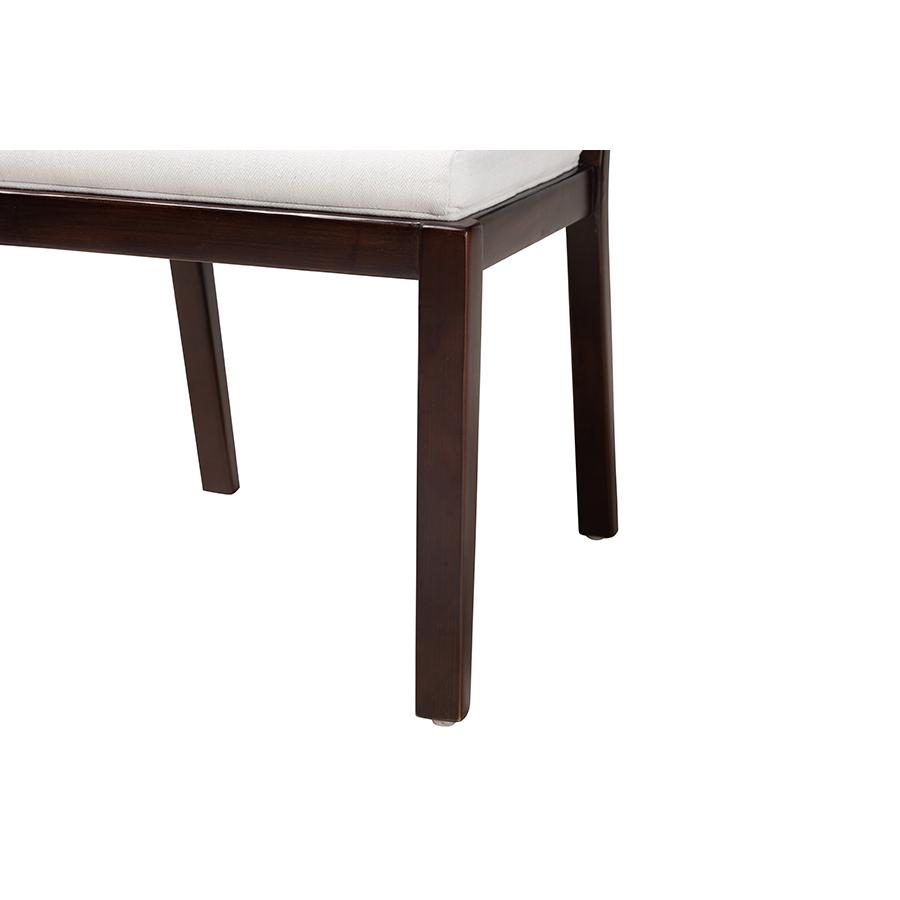 Bohemian Dark Brown Mahogany Wood and Natural Seagrass Dining Side Chair. Picture 6