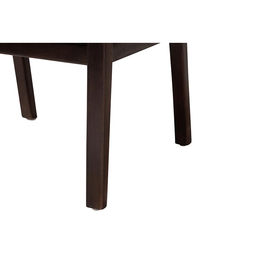 Bohemian Dark Brown Mahogany Wood and Natural Seagrass Dining Arm Chair. Picture 6