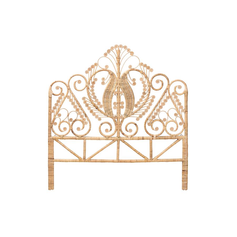Bohemian Natural Brown Rattan Queen Size Standalone Headboard. Picture 2