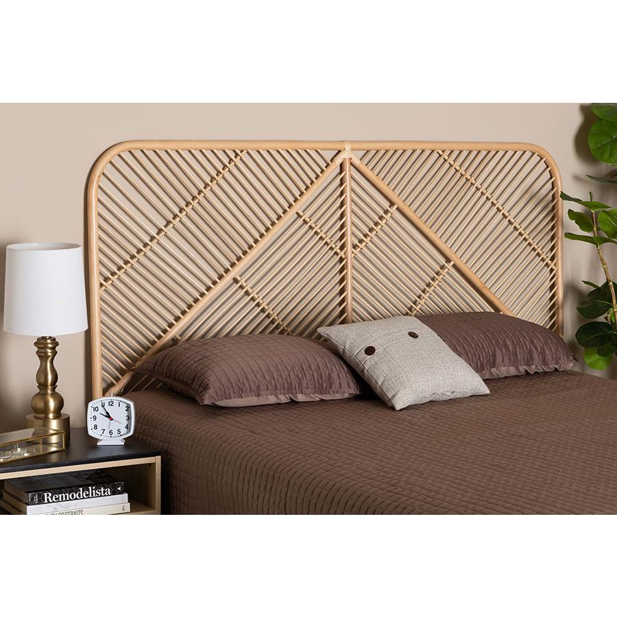 Bohemian Natural Brown Rattan Queen Size Standalone Headboard. Picture 5