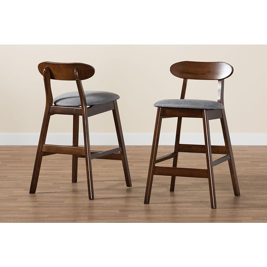 Dirty Oak Finished Wood 2-Piece Counter Stool Set. Picture 8