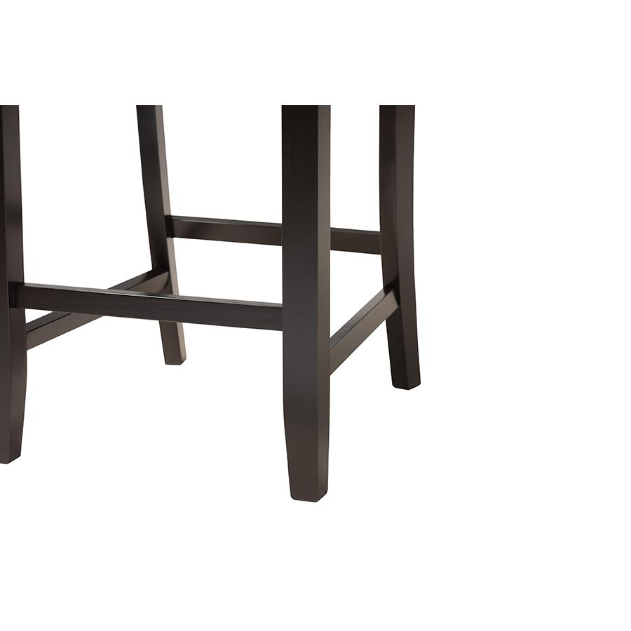 Olympia Modern Grey Fabric and Espresso Brown Finished Wood Counter Stool. Picture 5