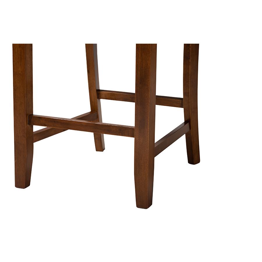 Olympia Modern Grey Fabric and Walnut Brown Finished Wood 5-Piece Pub Set. Picture 6