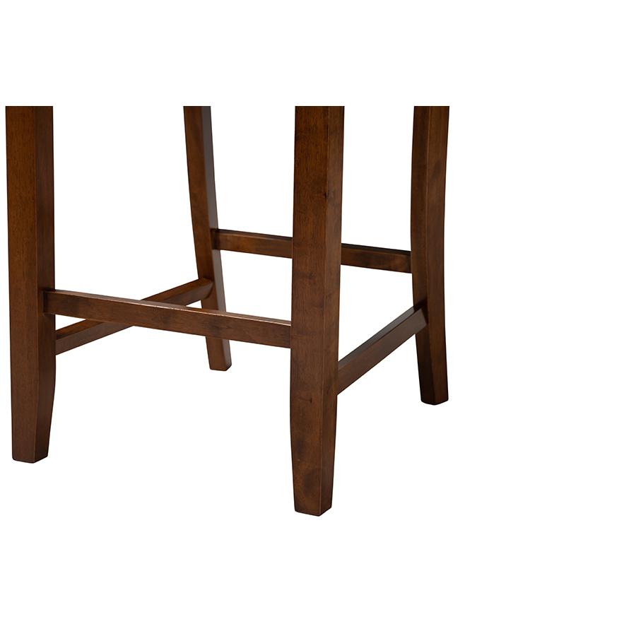 Genesis Modern Grey Fabric and Walnut Brown Finished Wood 5-Piece Pub Set. Picture 6