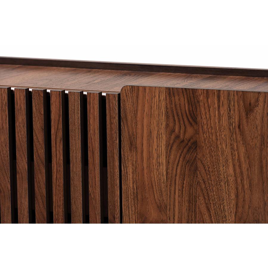 Baxton Studio Paricia Mid-Century Modern Walnut Brown Finished Wood Shoe Cabinet. Picture 6