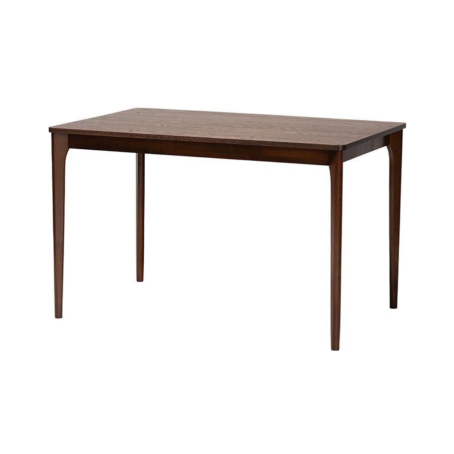 Baxton Studio Sherwin Mid-Century Modern Walnut Brown Finished Wood Dining Table. Picture 1