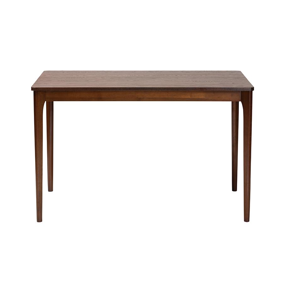 Baxton Studio Sherwin Mid-Century Modern Walnut Brown Finished Wood Dining Table. Picture 2