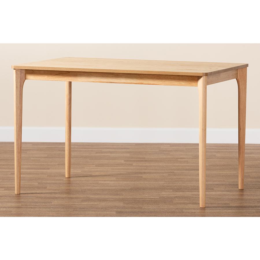 Baxton Studio Sherwin Mid-Century Modern Natural Oak Finished Wood Dining Table. Picture 8