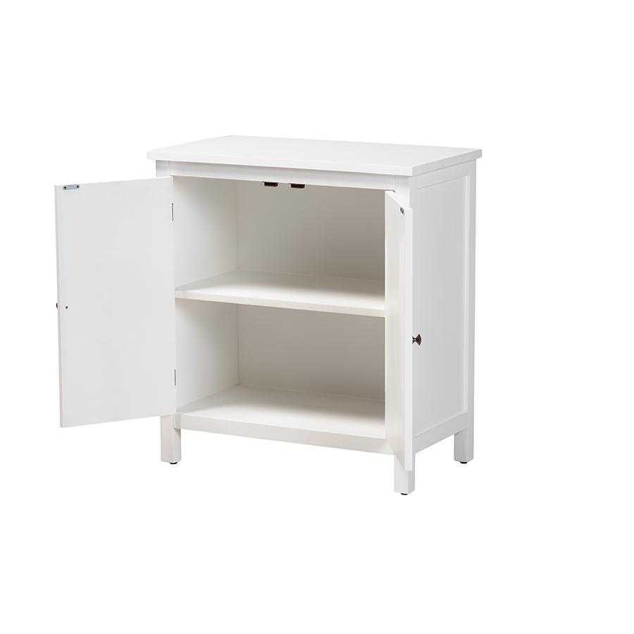 Yelena Classic and Traditional White Finished Wood 2-Door Storage Cabinet. Picture 2