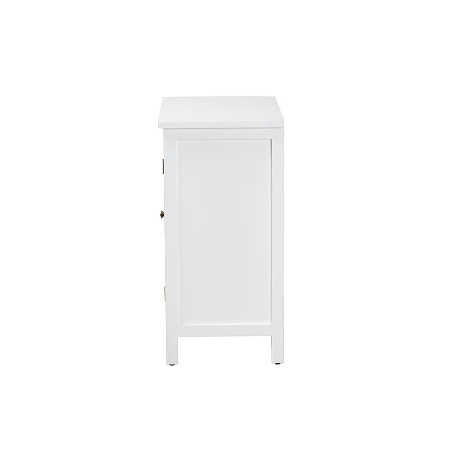 Yelena Classic and Traditional White Finished Wood 2-Door Storage Cabinet. Picture 4