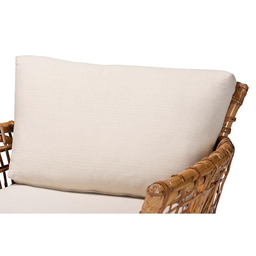 bali & pari Babette Modern Bohemian Natural Brown Rattan Arm Chair. Picture 5