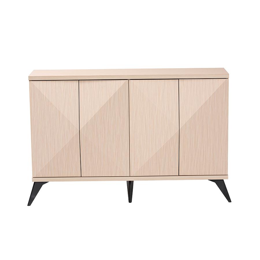 Modern Two-Tone Light Brown and Black Wood 4-Door Sideboard Buffet. Picture 3