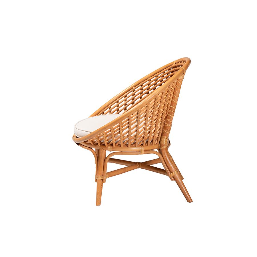 Aerin Modern Bohemian Natural Rattan Accent Chair. Picture 3
