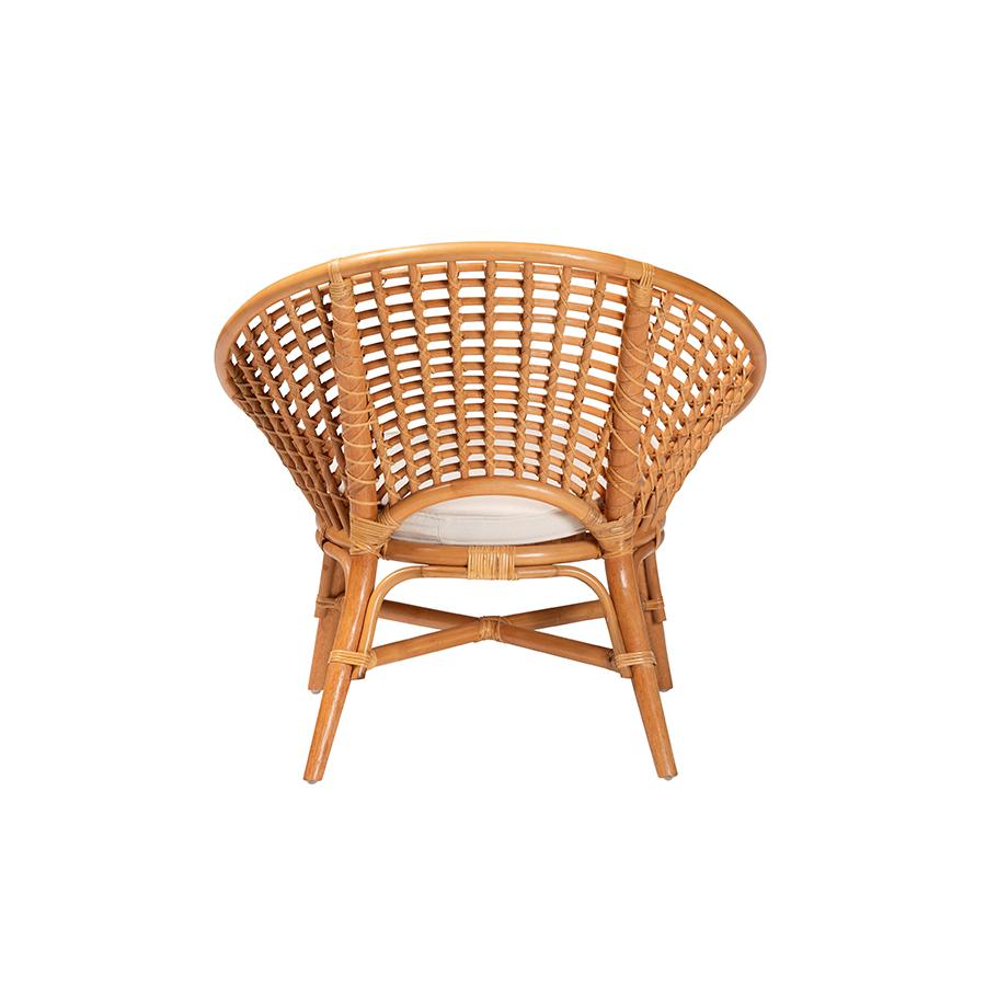 Aerin Modern Bohemian Natural Rattan Accent Chair. Picture 4