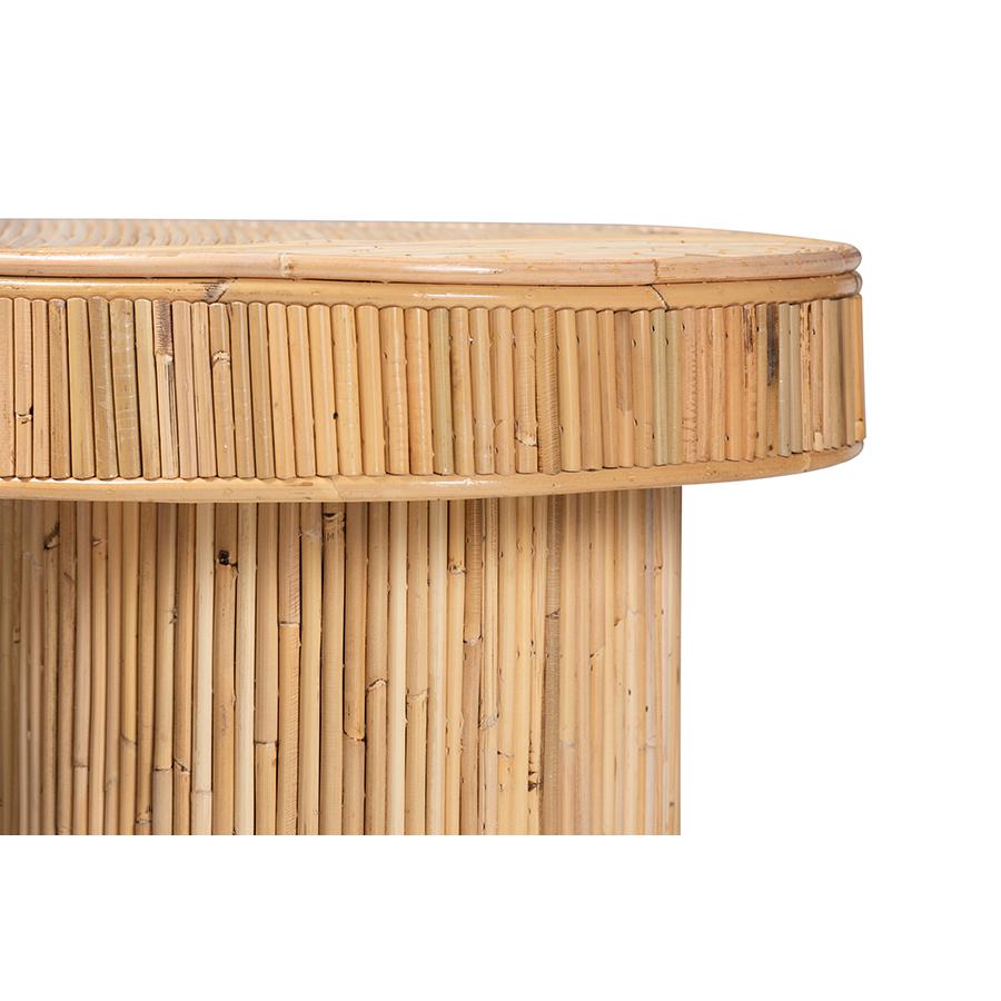 Iryna Modern Bohemian Natural Rattan Console Table. Picture 4